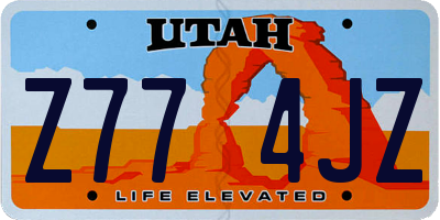 UT license plate Z774JZ