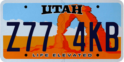 UT license plate Z774KB