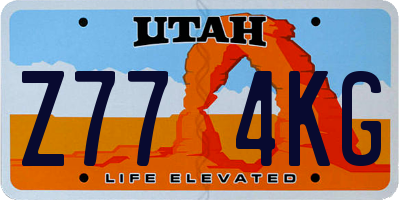 UT license plate Z774KG