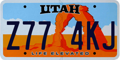 UT license plate Z774KJ