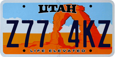 UT license plate Z774KZ