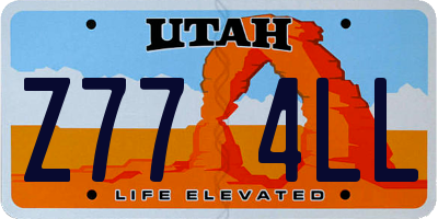 UT license plate Z774LL