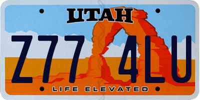 UT license plate Z774LU