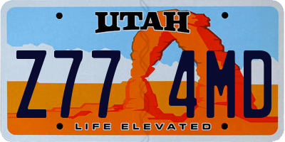UT license plate Z774MD