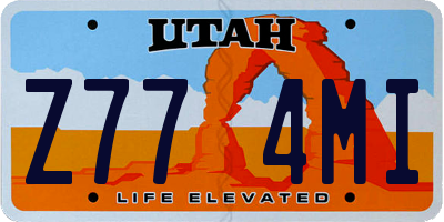 UT license plate Z774MI