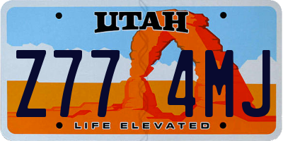 UT license plate Z774MJ