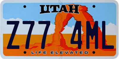UT license plate Z774ML
