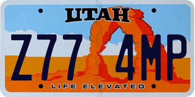 UT license plate Z774MP