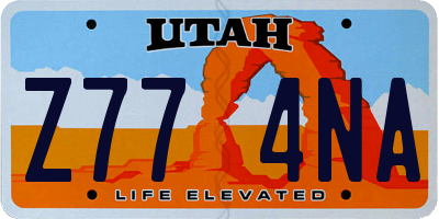 UT license plate Z774NA