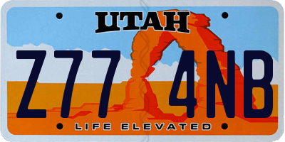 UT license plate Z774NB