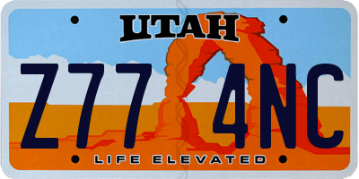 UT license plate Z774NC