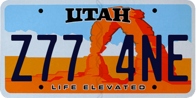 UT license plate Z774NE