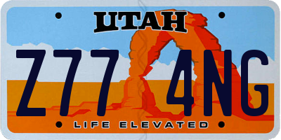UT license plate Z774NG
