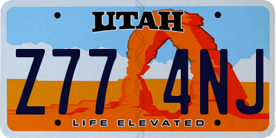 UT license plate Z774NJ