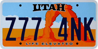 UT license plate Z774NK