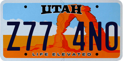 UT license plate Z774NO