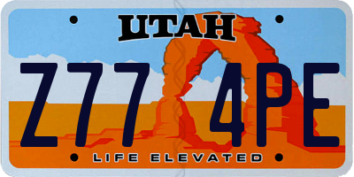 UT license plate Z774PE