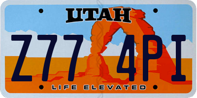 UT license plate Z774PI
