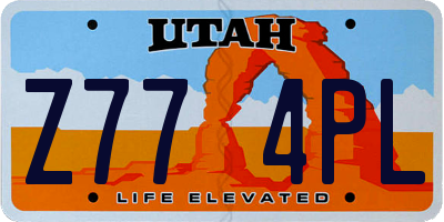 UT license plate Z774PL