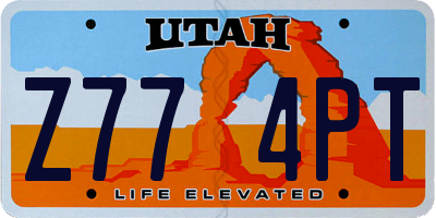 UT license plate Z774PT