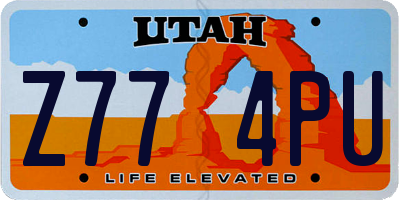 UT license plate Z774PU