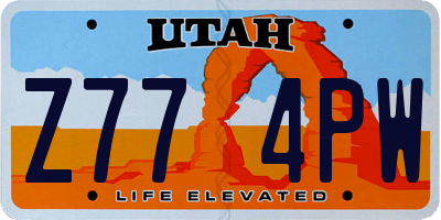 UT license plate Z774PW