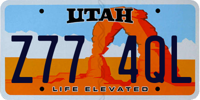 UT license plate Z774QL