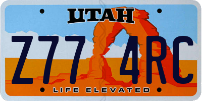 UT license plate Z774RC