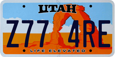 UT license plate Z774RE