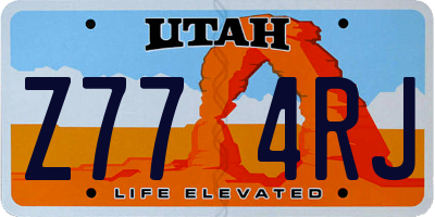 UT license plate Z774RJ