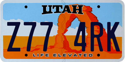 UT license plate Z774RK