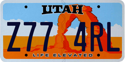 UT license plate Z774RL
