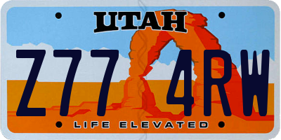 UT license plate Z774RW