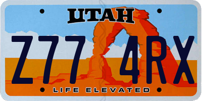UT license plate Z774RX