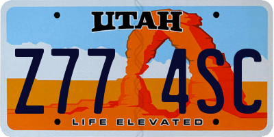UT license plate Z774SC