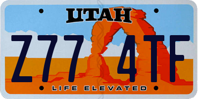 UT license plate Z774TF