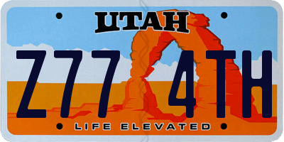 UT license plate Z774TH