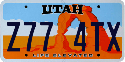 UT license plate Z774TX