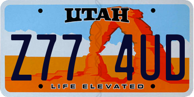 UT license plate Z774UD