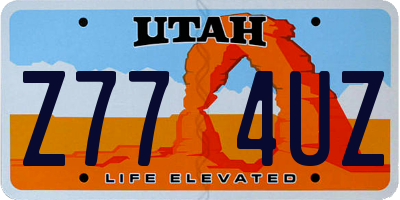 UT license plate Z774UZ