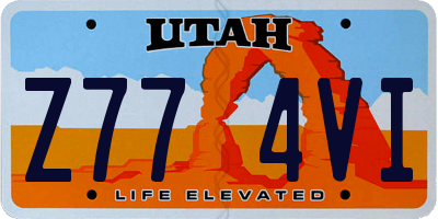 UT license plate Z774VI