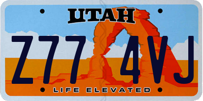 UT license plate Z774VJ