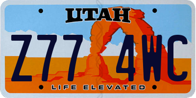 UT license plate Z774WC