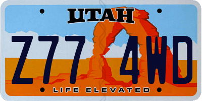 UT license plate Z774WD