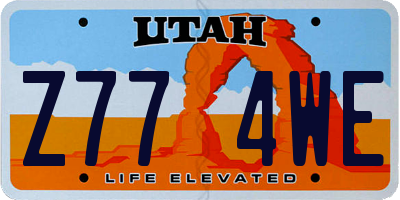 UT license plate Z774WE