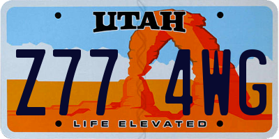 UT license plate Z774WG
