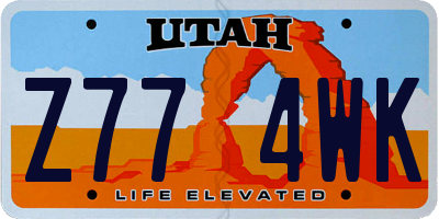 UT license plate Z774WK