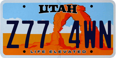 UT license plate Z774WN