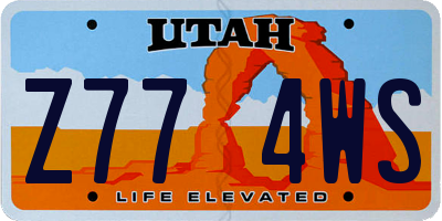 UT license plate Z774WS