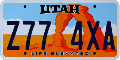 UT license plate Z774XA